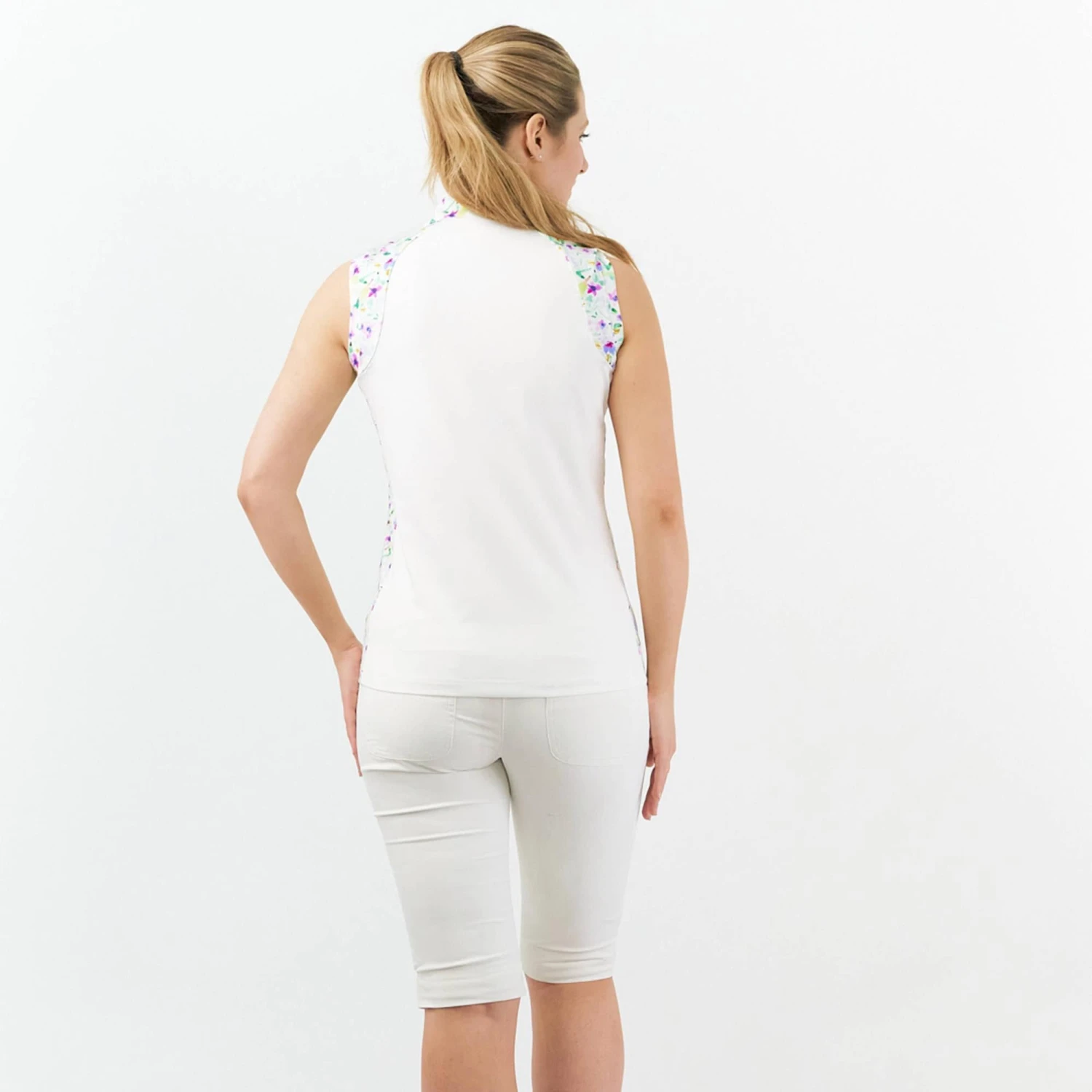 Pure Golf Freda Sleeveless Ladies Golf Polo Shirt Ethereal Bouquet - Image 6