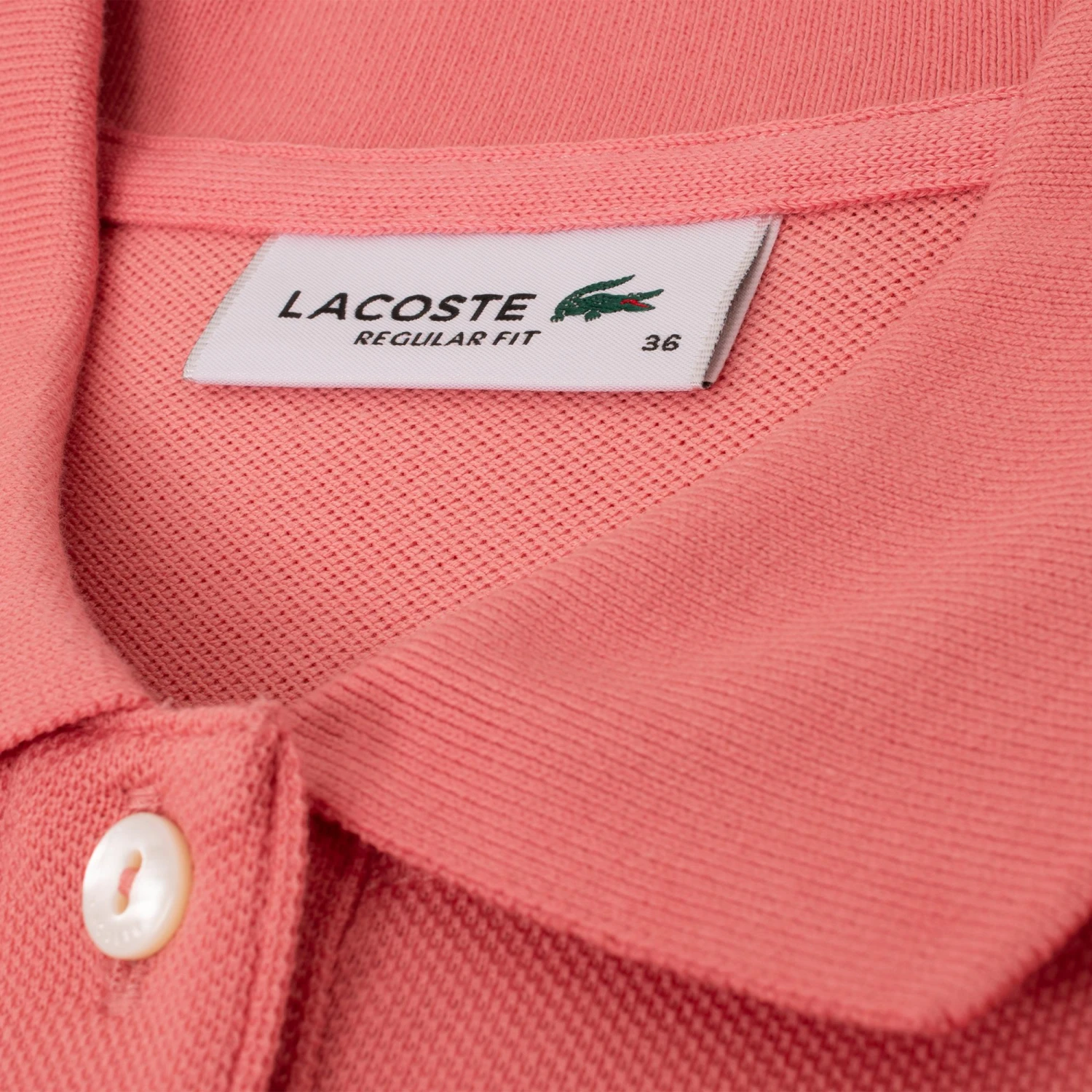 Ladies Lacoste Regular Fit Soft Cotton Petit Piqué Polo Shirt Pink - Image 4