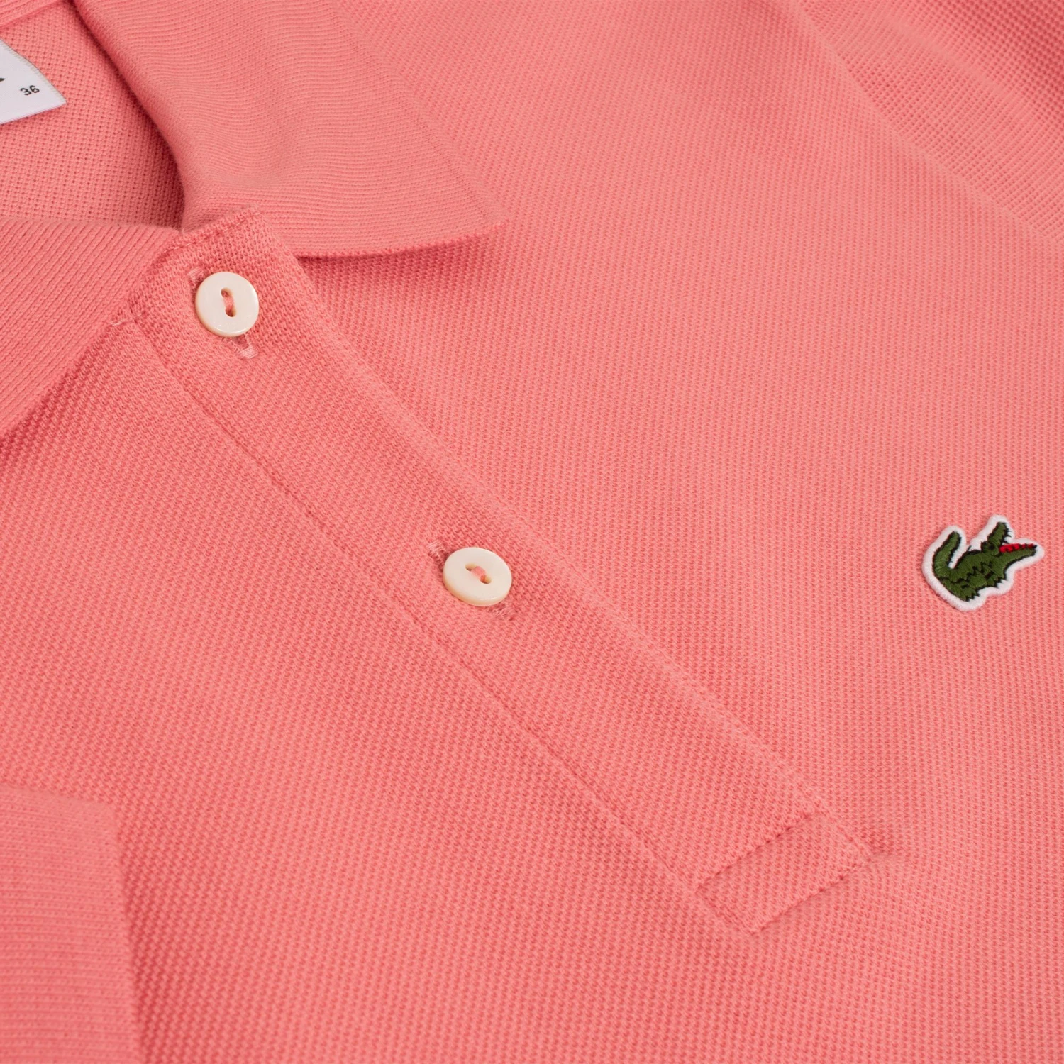 Ladies Lacoste Regular Fit Soft Cotton Petit Piqué Polo Shirt Pink - Image 8