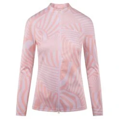 J.Lindeberg J Lindeberg June Print Ladies Golf Mid Layer Dazzle Wave Rose