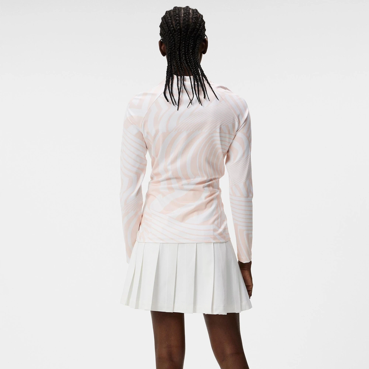 J.Lindeberg J Lindeberg June Print Ladies Golf Mid Layer Dazzle Wave Rose - Image 8