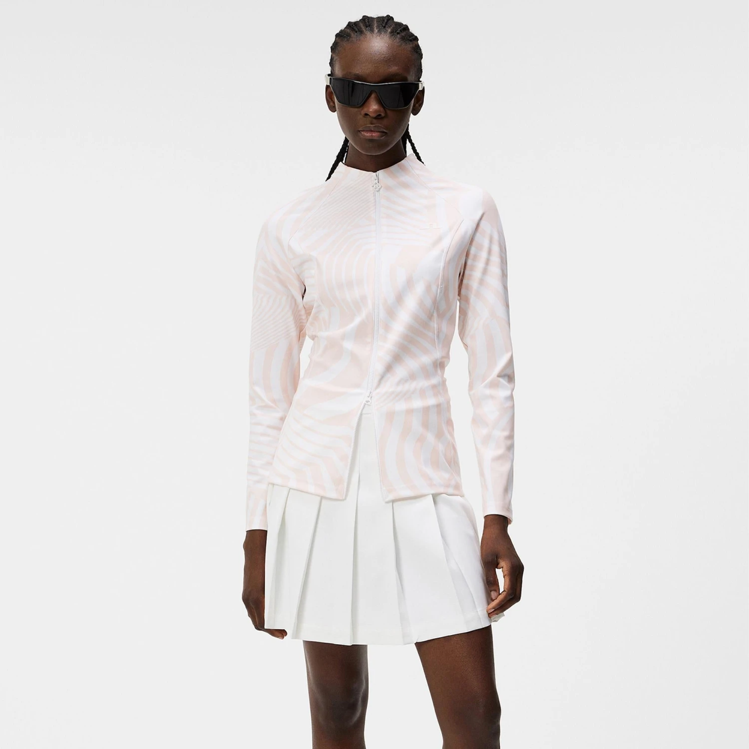 J.Lindeberg J Lindeberg June Print Ladies Golf Mid Layer Dazzle Wave Rose - Image 17