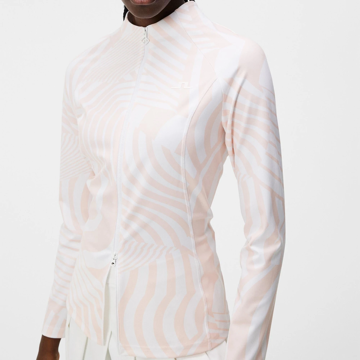 J.Lindeberg J Lindeberg June Print Ladies Golf Mid Layer Dazzle Wave Rose - Image 19