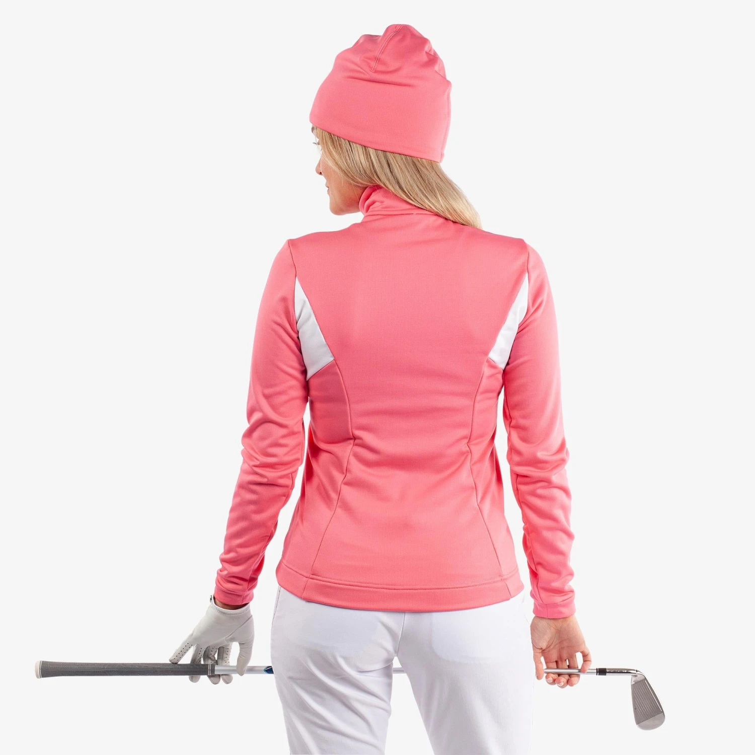 Galvin Green Destiny Insula Ladies Golf Mid Layer Camelia Rose/White - Image 5