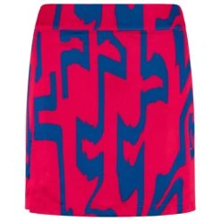 J.Lindeberg J Lindeberg Amelie Mid Print Ladies Golf Skort Glitch Bridge Pink