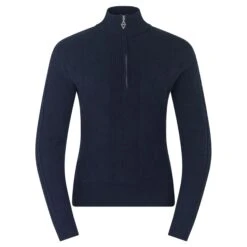Pure Golf Sorrell Cable Knit Lined Ladies Golf Jumper Navy