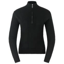 Pure Golf Sorrell Cable Knit Lined Ladies Golf Jumper Black