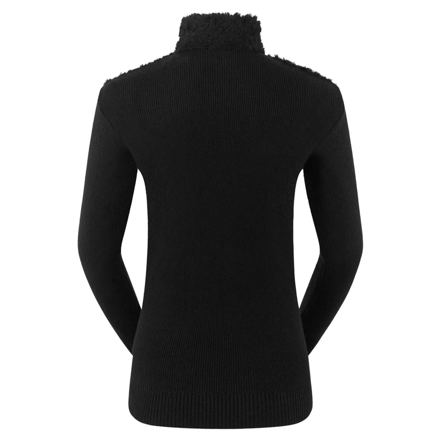 Pure Golf Ellisa Knitted Faux Fir Front Ladies Golf Mid Layer Black - Image 2