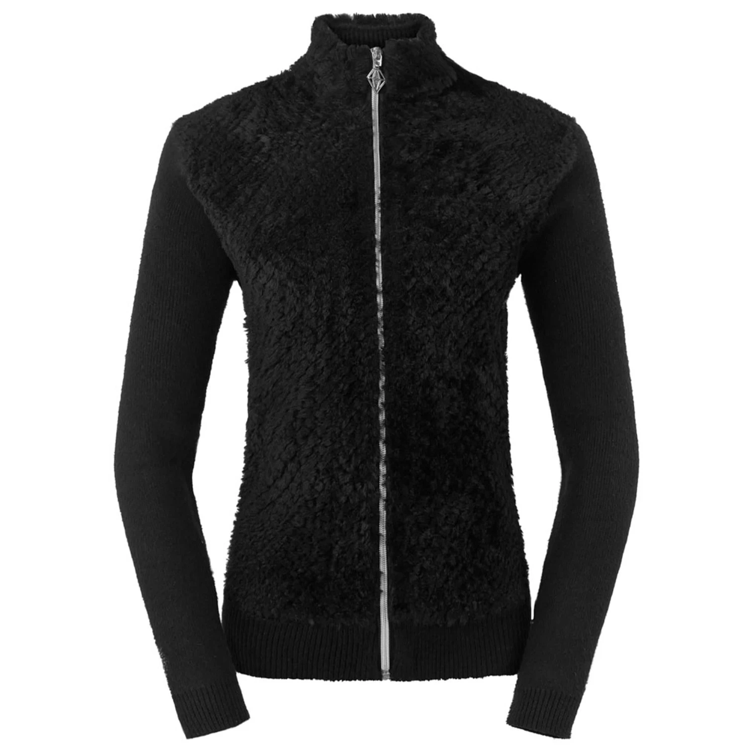 Pure Golf Ellisa Knitted Faux Fir Front Ladies Golf Mid Layer Black - Image 9