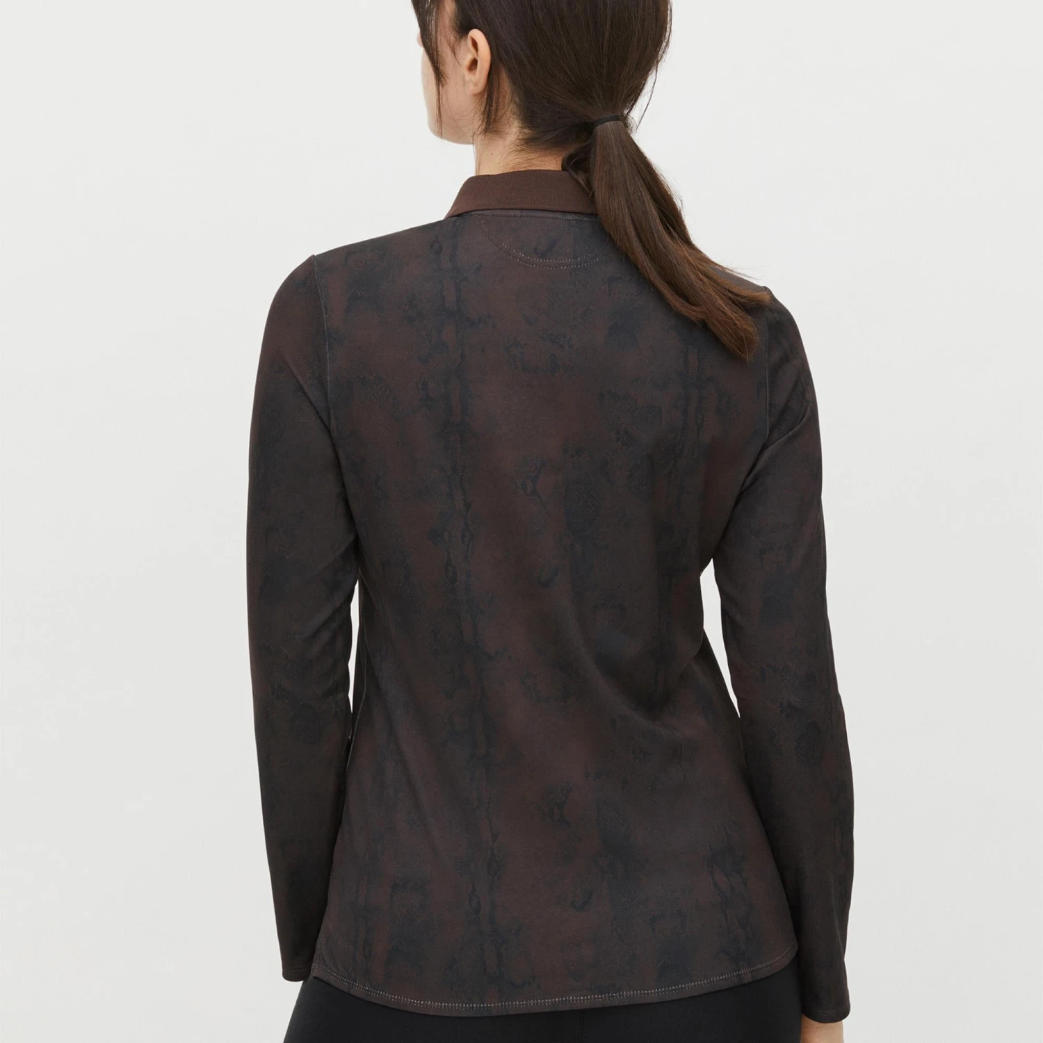 Rohnisch Sia Thermal Ladies Golf Polo Shirt Brown Snake - Image 5