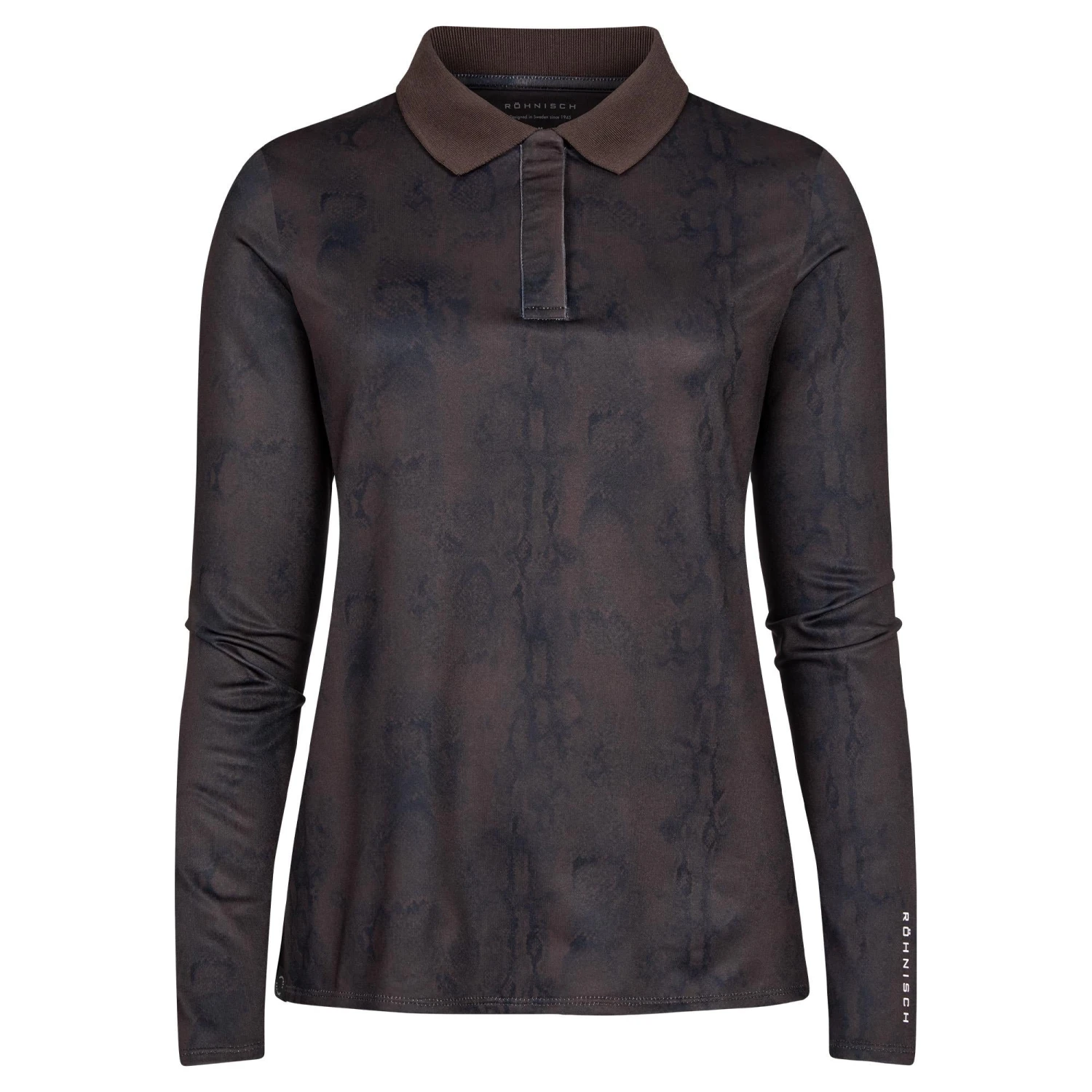 Rohnisch Sia Thermal Ladies Golf Polo Shirt Brown Snake - Image 6