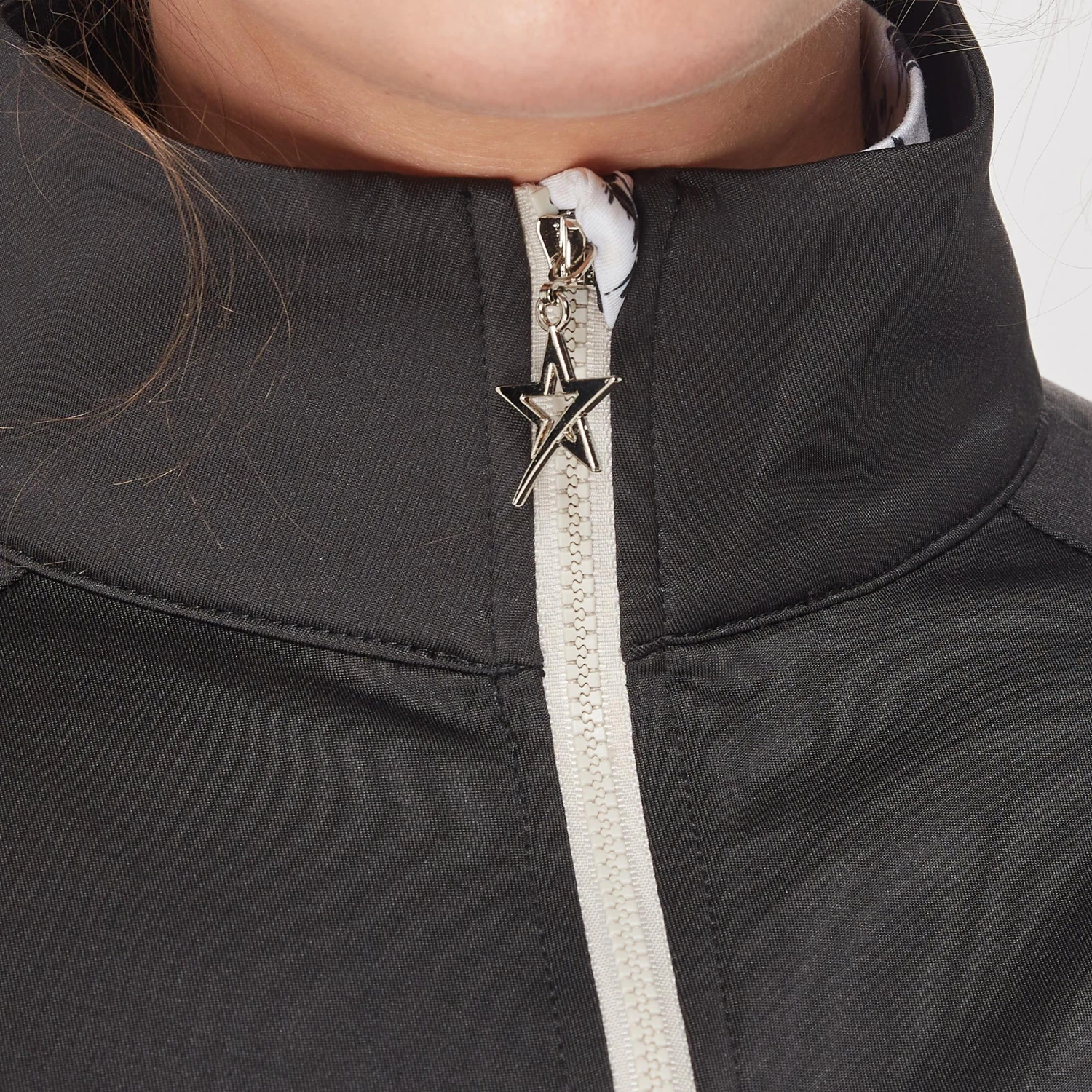 Swing Out Sister Maisy Ladies Golf Mid Layer Bleached Sand/Pearl Black - Image 7