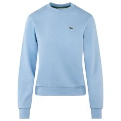 Ladies Lacoste Fleece Crew Neck Sweatshirt Pale Blue