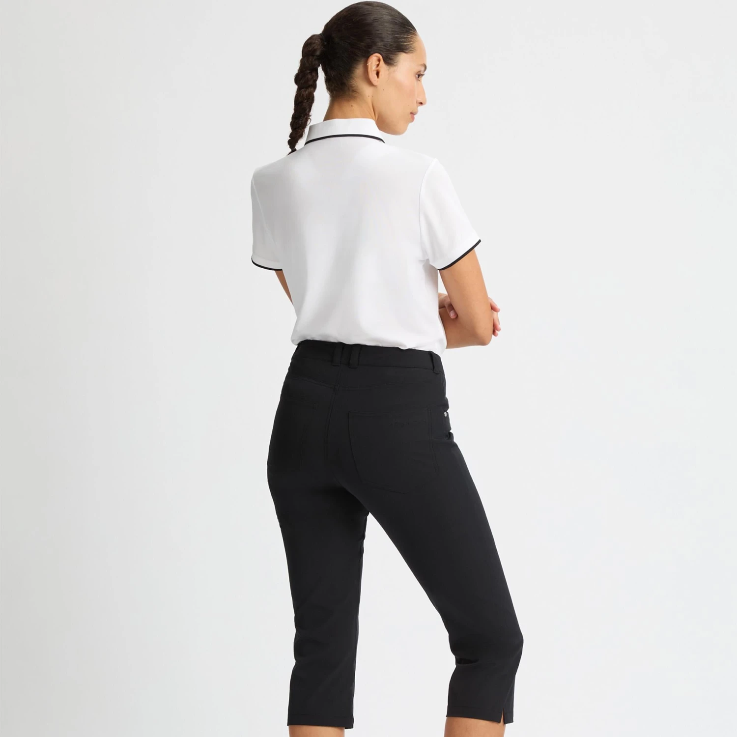 Rohnisch Chie Comfort Stretch Ladies Golf Capri Black - Image 3