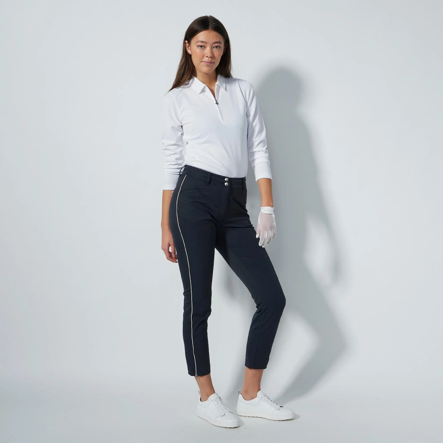 Daily Sports Glam Ankle Ladies Golf Pants Black Beige - Image 3