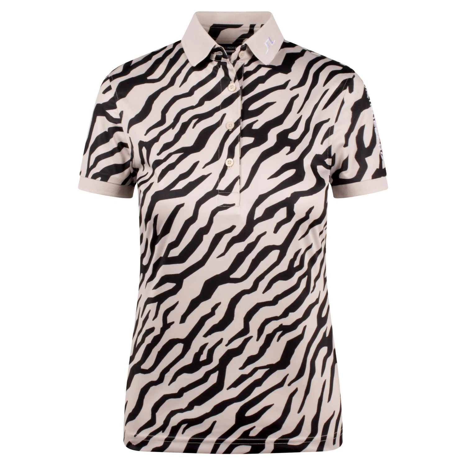 J.Lindeberg J Lindeberg Tour Tech Print Ladies Golf Polo Shirt Tour Tiger Moonbeam