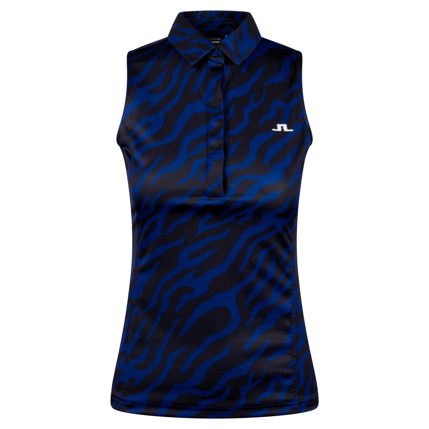 J.Lindeberg J Lindeberg Dena Print Ladies Sleeveless Golf Polo Shirt Tour Tiger Clematis