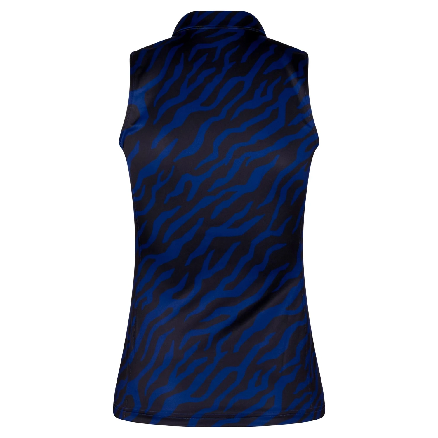 J.Lindeberg J Lindeberg Dena Print Ladies Sleeveless Golf Polo Shirt Tour Tiger Clematis - Image 2