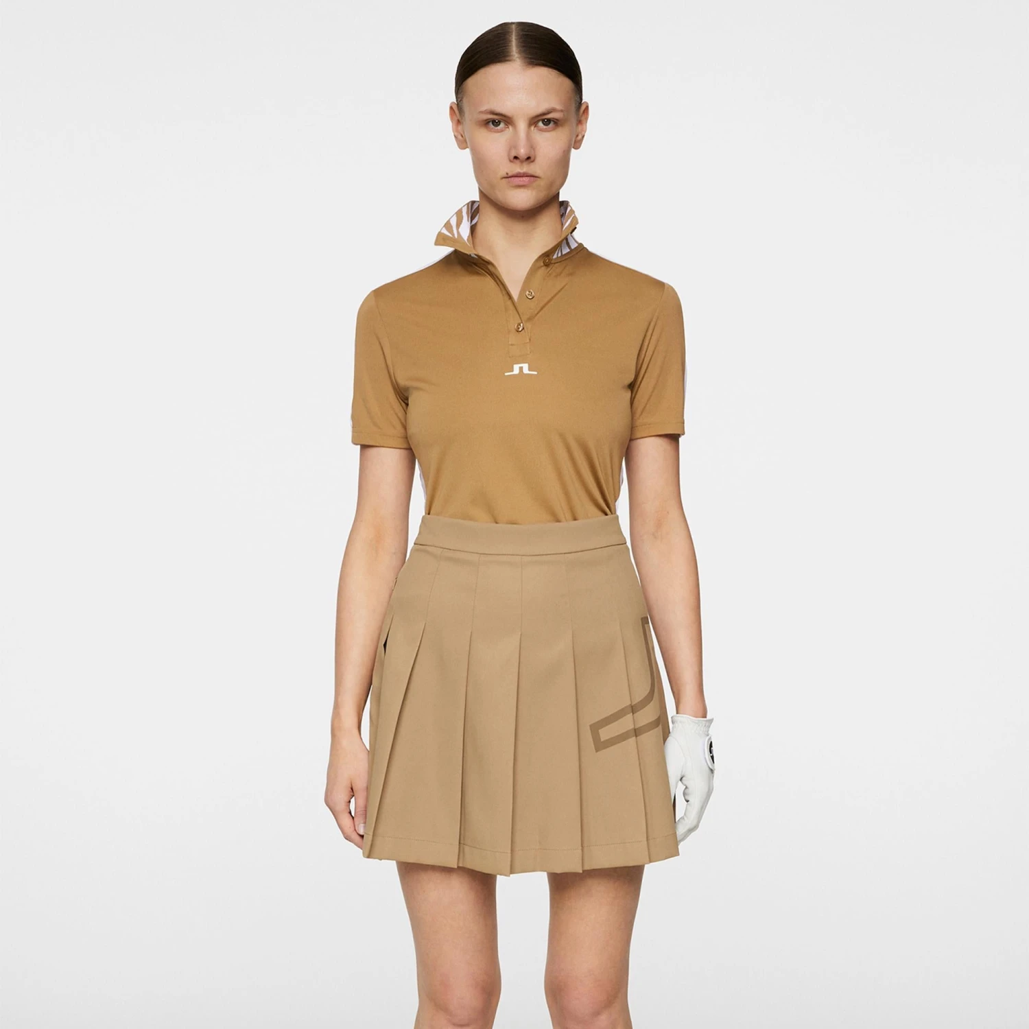 J.Lindeberg J Lindeberg Pip Ladies Golf Polo Shirt Tigers Eye - Image 3