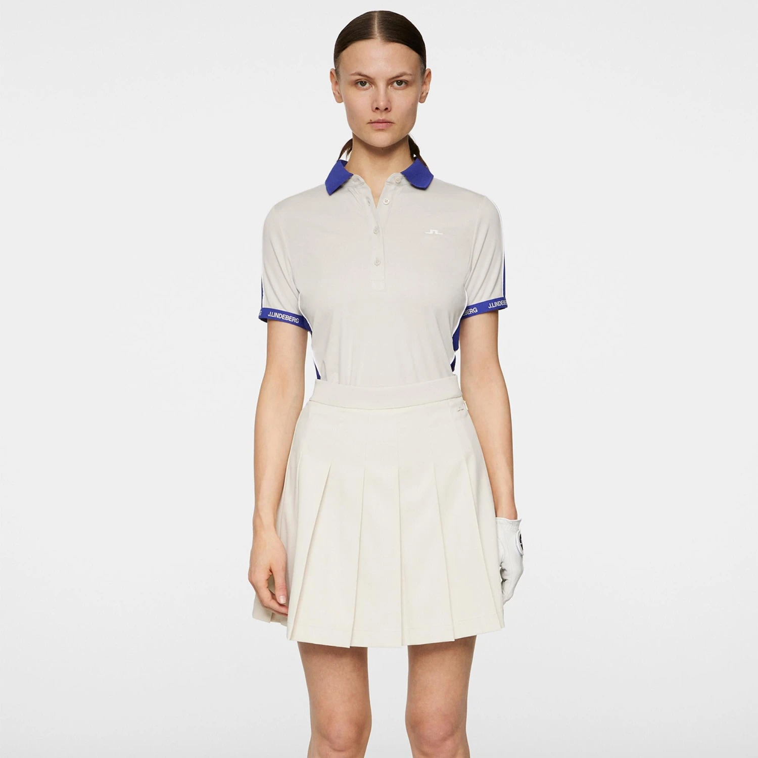 J.Lindeberg J Lindeberg Demi Ladies Golf Polo Shirt Moonbeam - Image 3