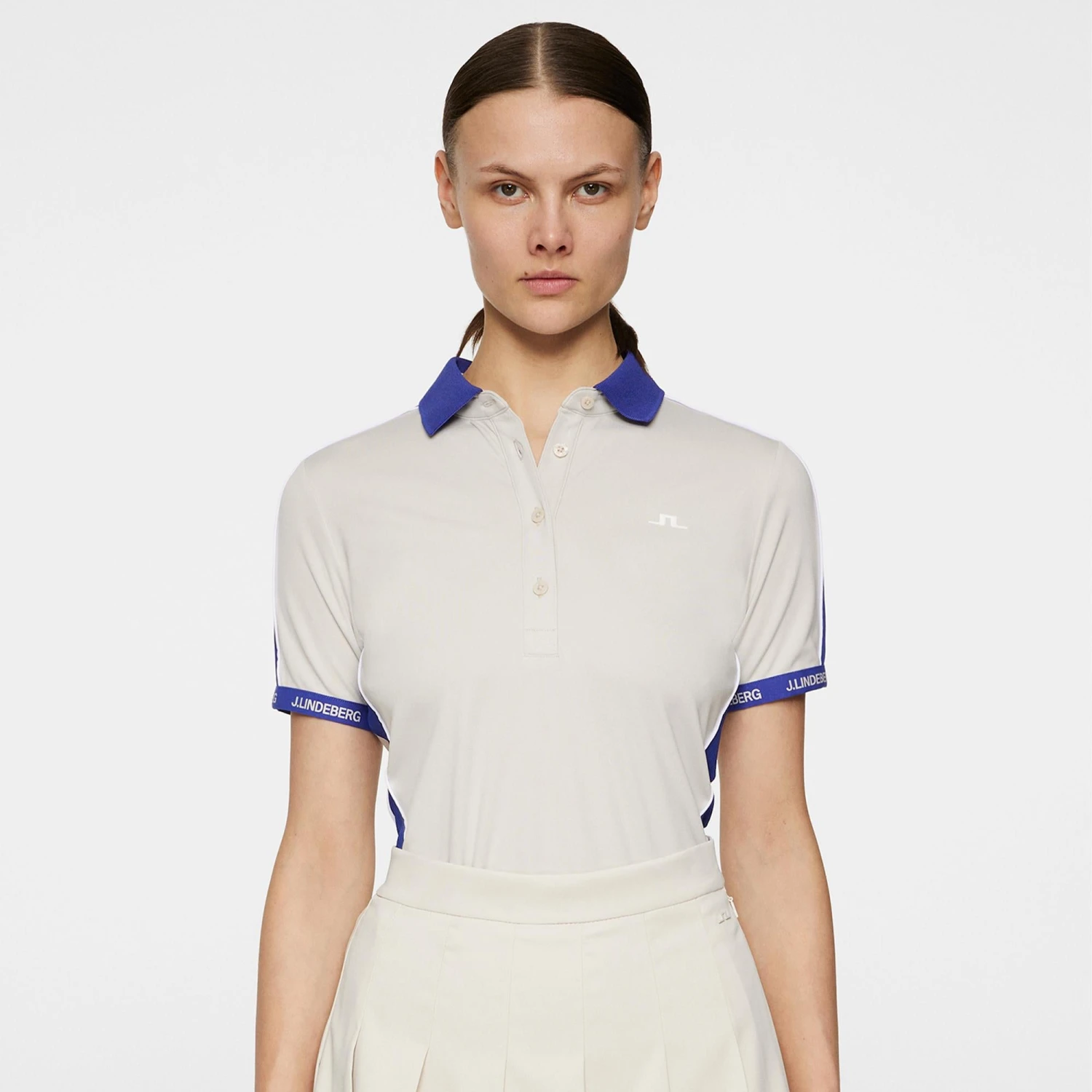 J.Lindeberg J Lindeberg Demi Ladies Golf Polo Shirt Moonbeam - Image 4