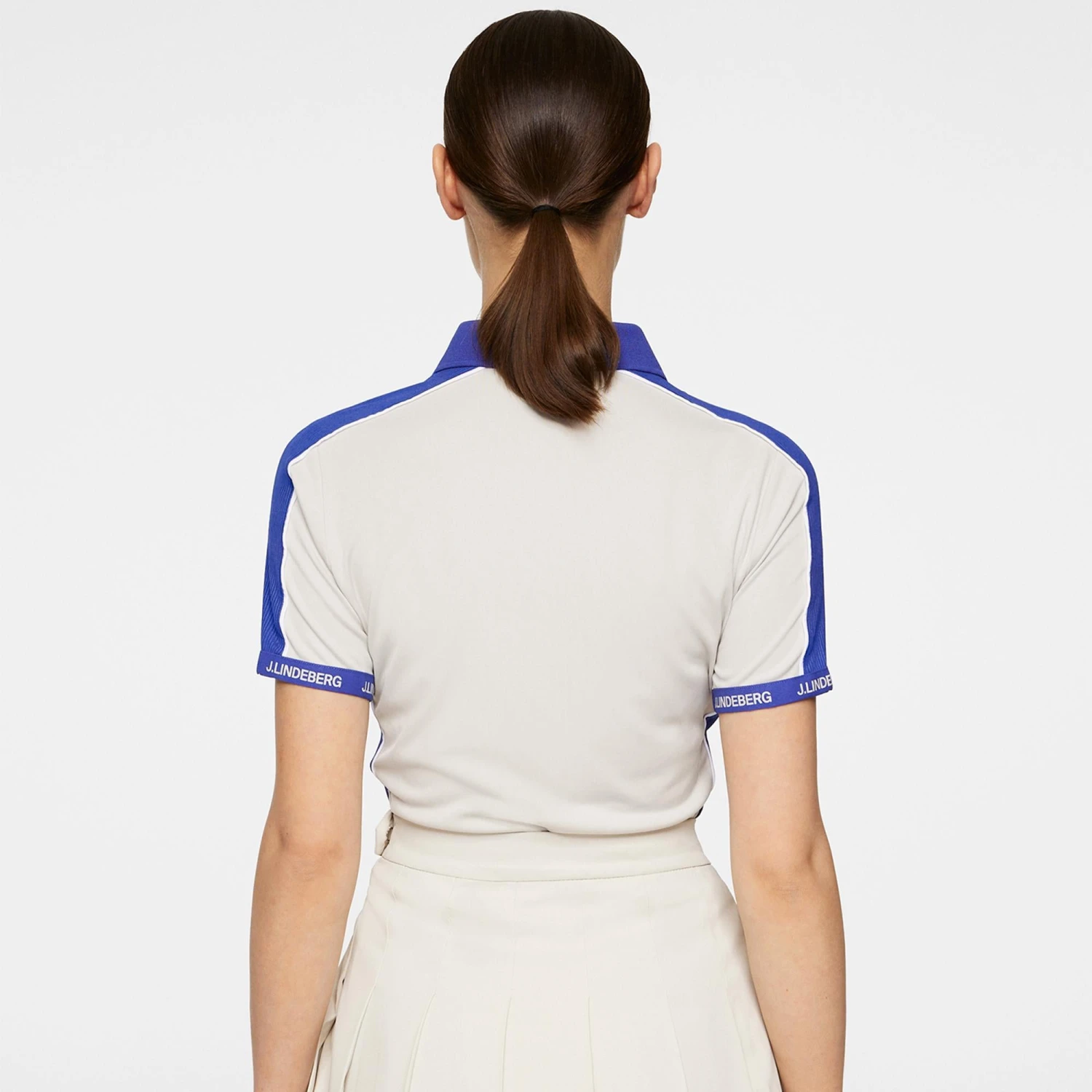 J.Lindeberg J Lindeberg Demi Ladies Golf Polo Shirt Moonbeam - Image 5